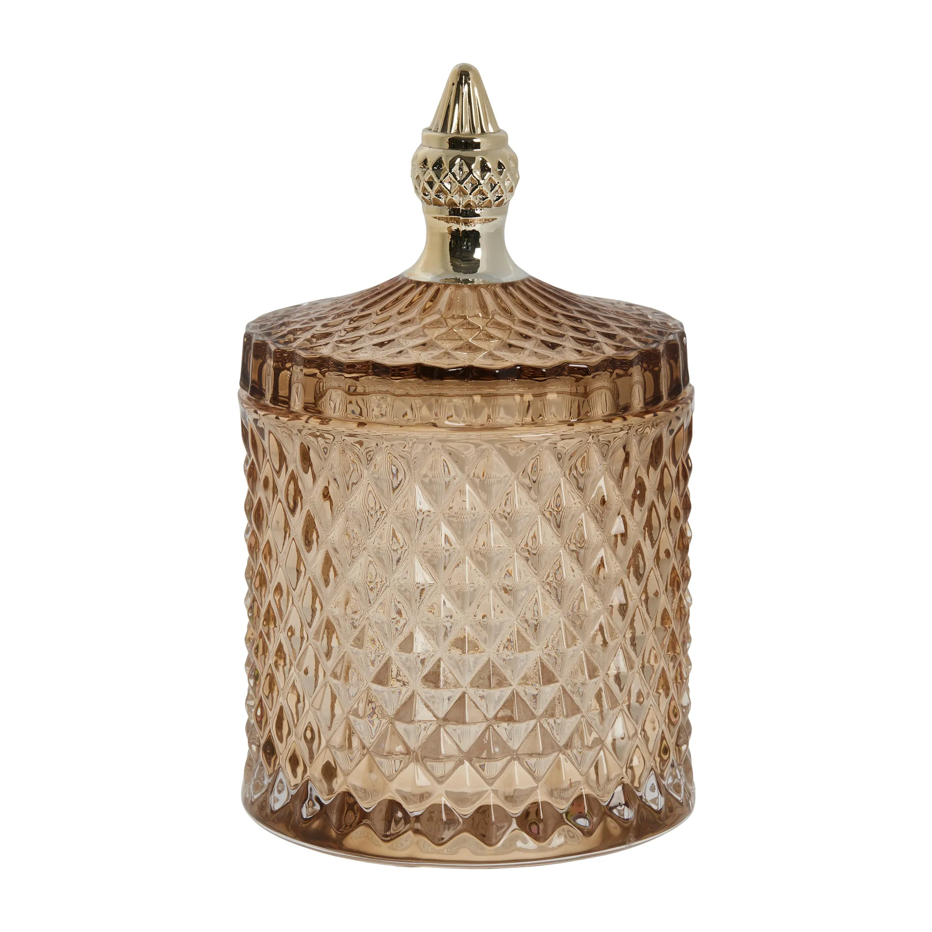 Miya förvaringsburk med lock Ø10,5 cm, Golden brown Lene Bjerre