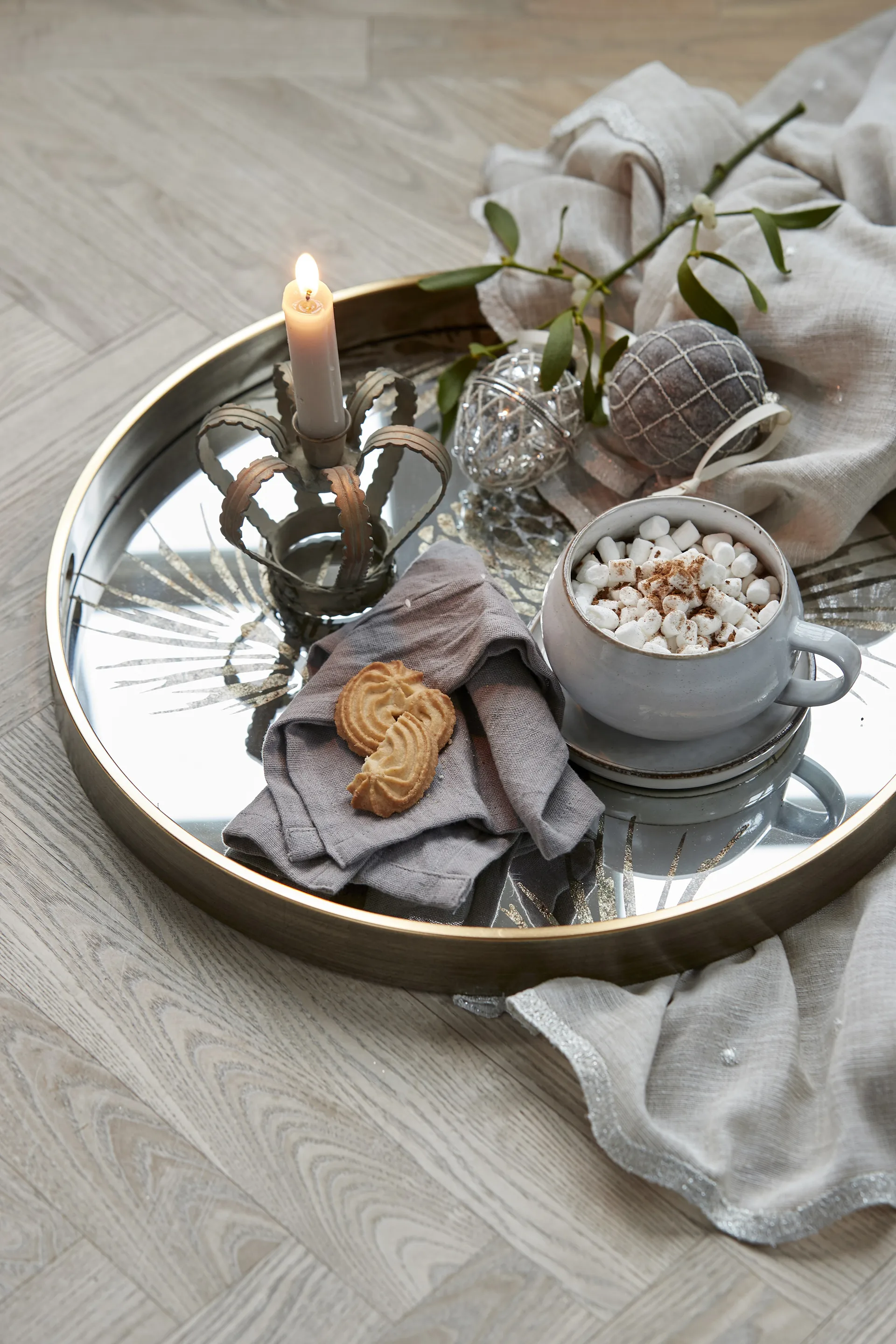 Norille julkula rutig Ø8 cm, Antique brown Lene Bjerre