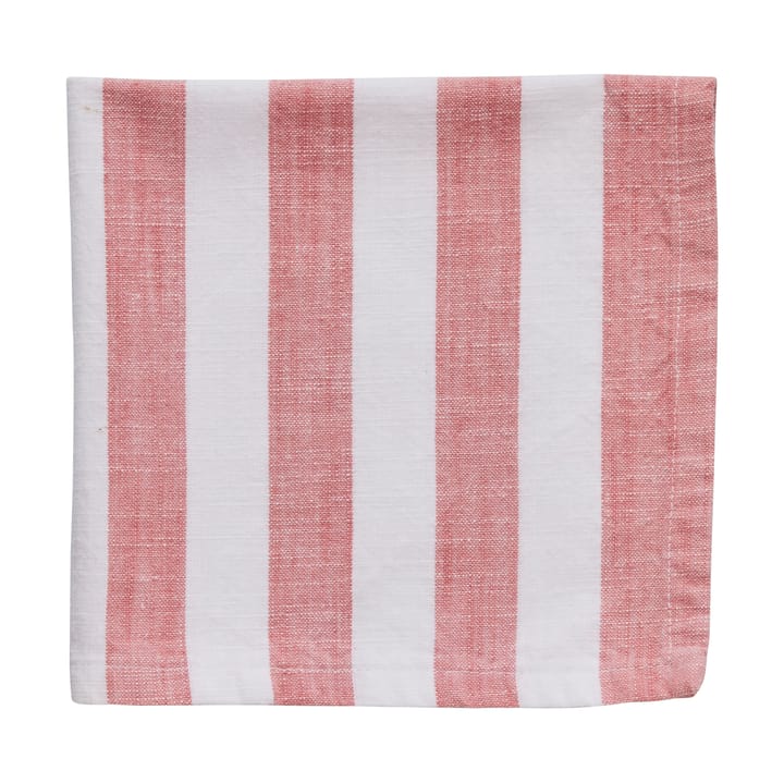 Olivia bomullsservett 40x40 cm - Off White-Dark Coral - Lene Bjerre