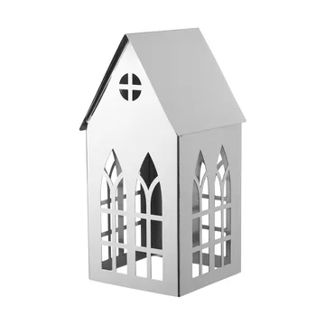 Sigrine house ljuslykta - Silverfärgad, 11,5x11xH23 cm - Lene Bjerre