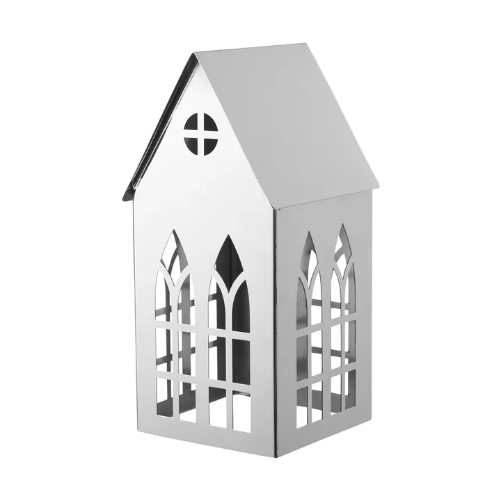 Sigrine house ljuslykta - Silverfärgad, 11,5x11xH23 cm - Lene Bjerre