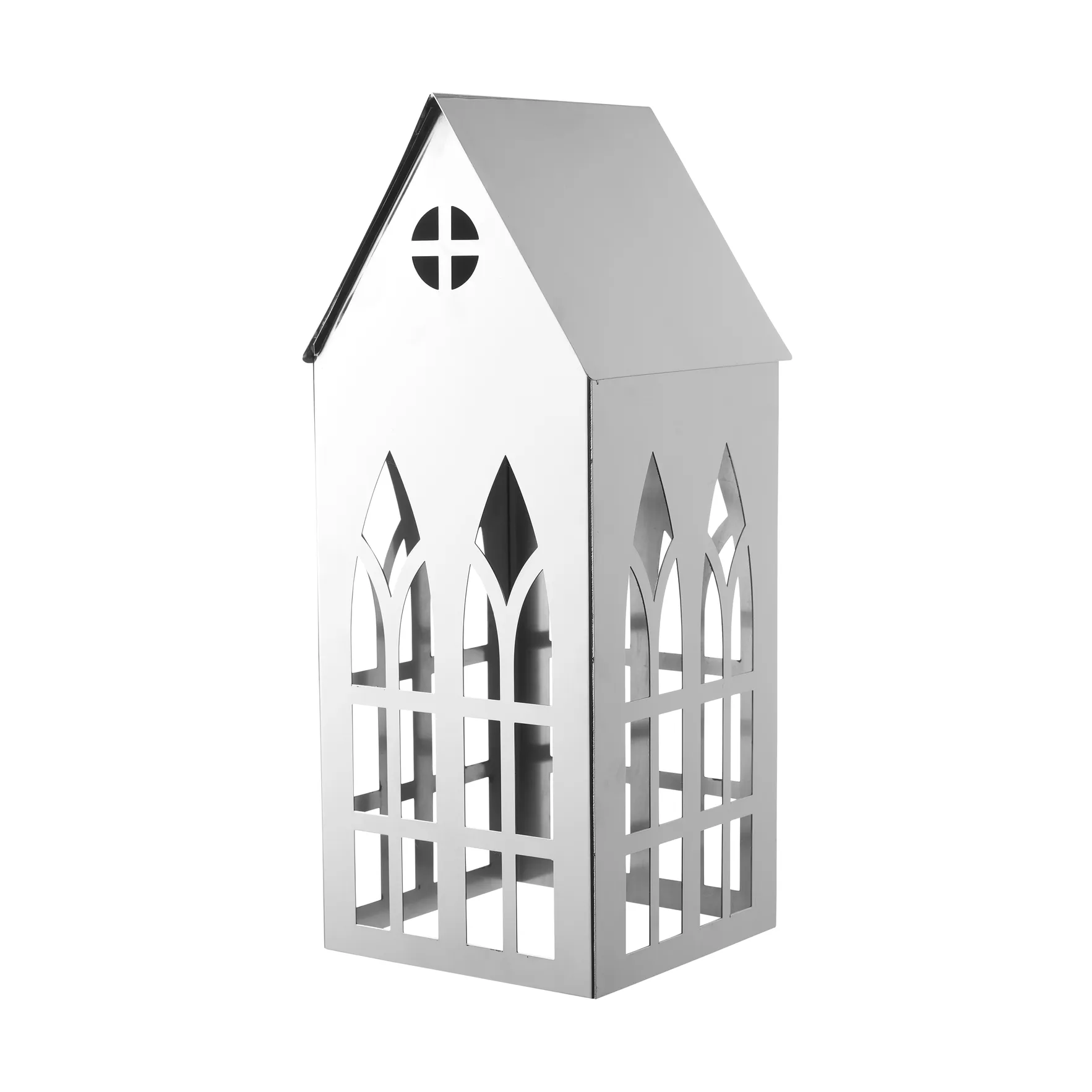Lene Bjerre Sigrine house ljuslykta Silverfärgad, 14x14xH33 cm