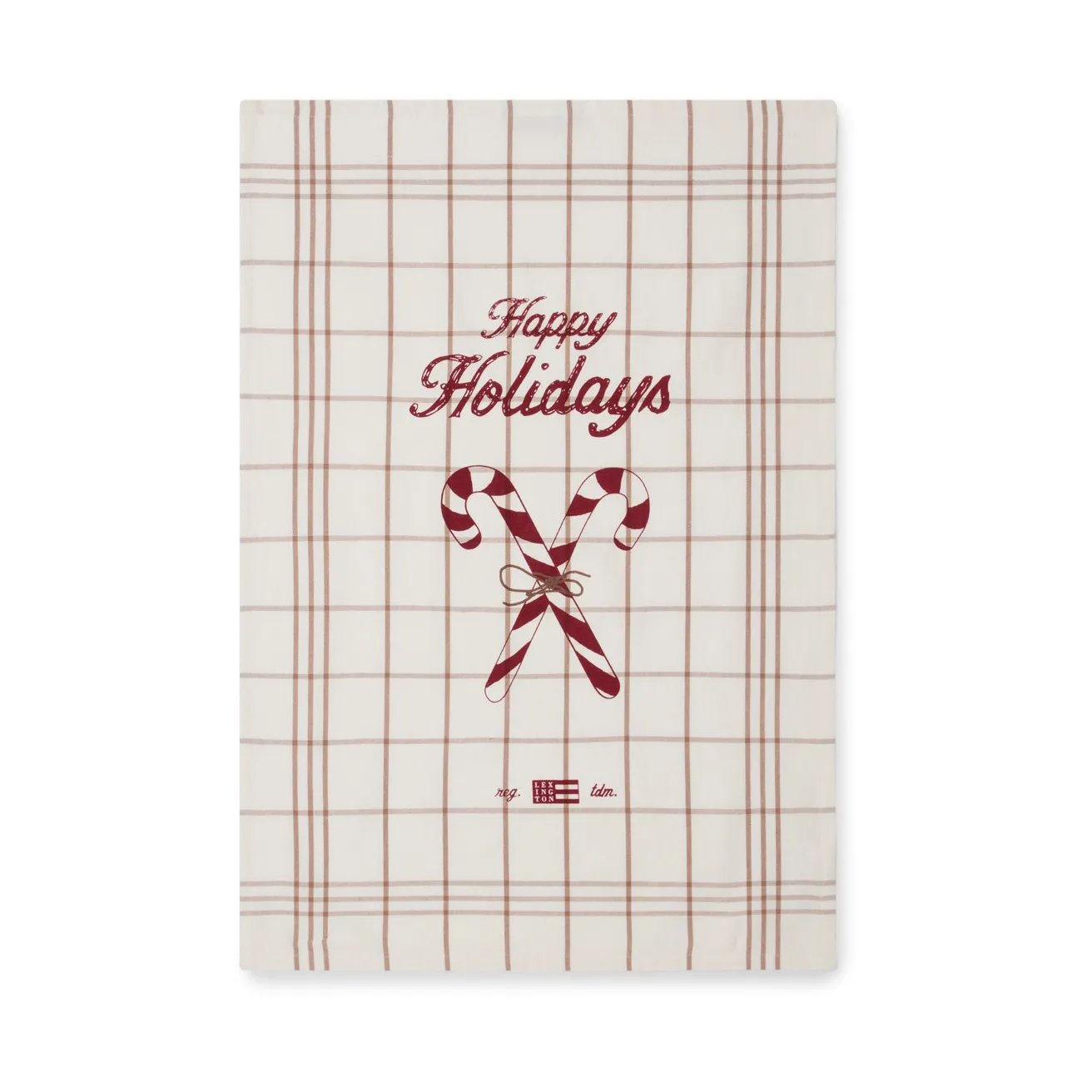 Candy Cane Organic Cotton kökshandduk 50x70 cm, White-beige-gray Lexington