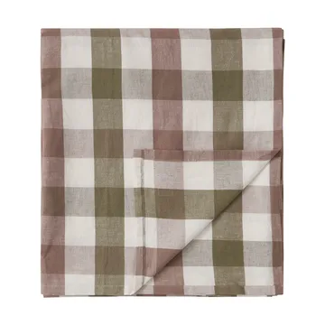 Checked Cotton Linen bordsduk 150x350 cm - Olive - Lexington