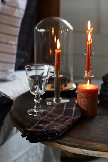 Checked Cotton Linen tygservett 50x50 cm - Dark gray-beige - Lexington