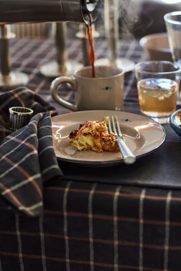 Checked Cotton Linen tygservett 50x50 cm - Dark gray-beige - Lexington