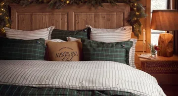 Checked cotton percale bäddset - Green-navy, 50x60 cm/150x210 cm - Lexington
