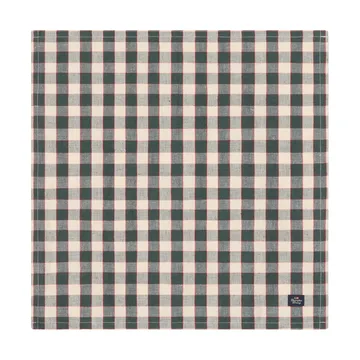Checked Linen/Cotton tygservett 50x50 cm - Green-light beige-red - Lexington