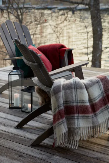 Checked Mohair Mix pläd 130x170 cm - Red-beige-white - Lexington