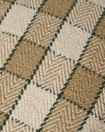 Checked organic cotton fringe kuddfodral - Beige-light beige-green - Lexington
