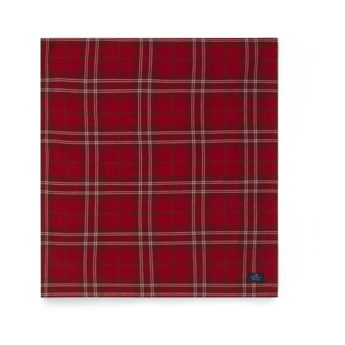 Checked Organic Cotton Oxford tygservett 50x50 cm, Red-beige-green Lexington