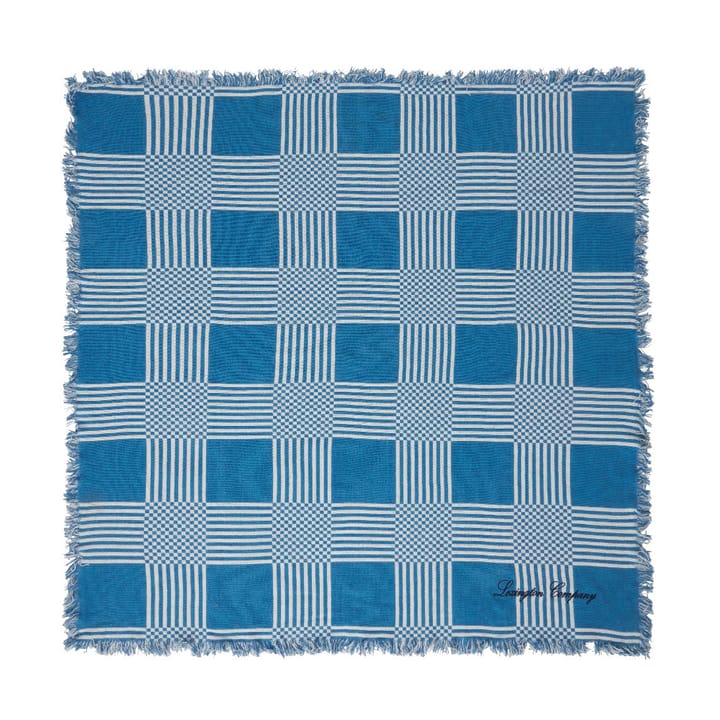 Checked Recycled Cotton picknickfilt 150x150 cm, Blue Lexington