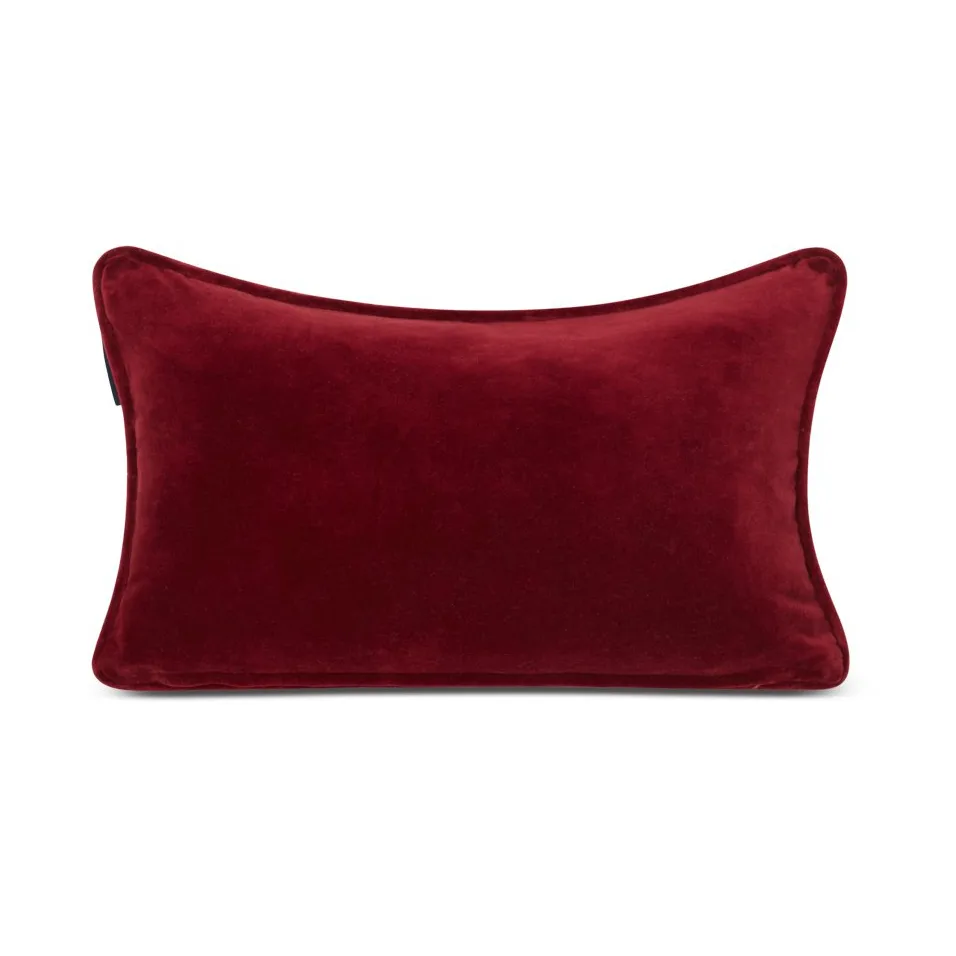 Christmas Organic Cotton Velvet kudde 30x50 cm, Red Lexington