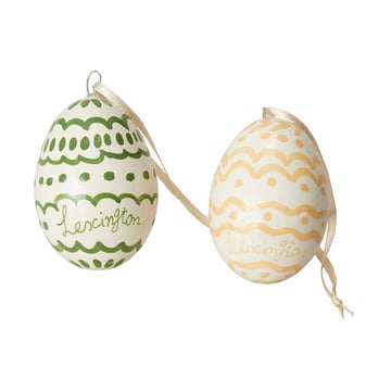 Lexington Easter Eggs in Papier Maché påskhänge 2-pack Green-yellow