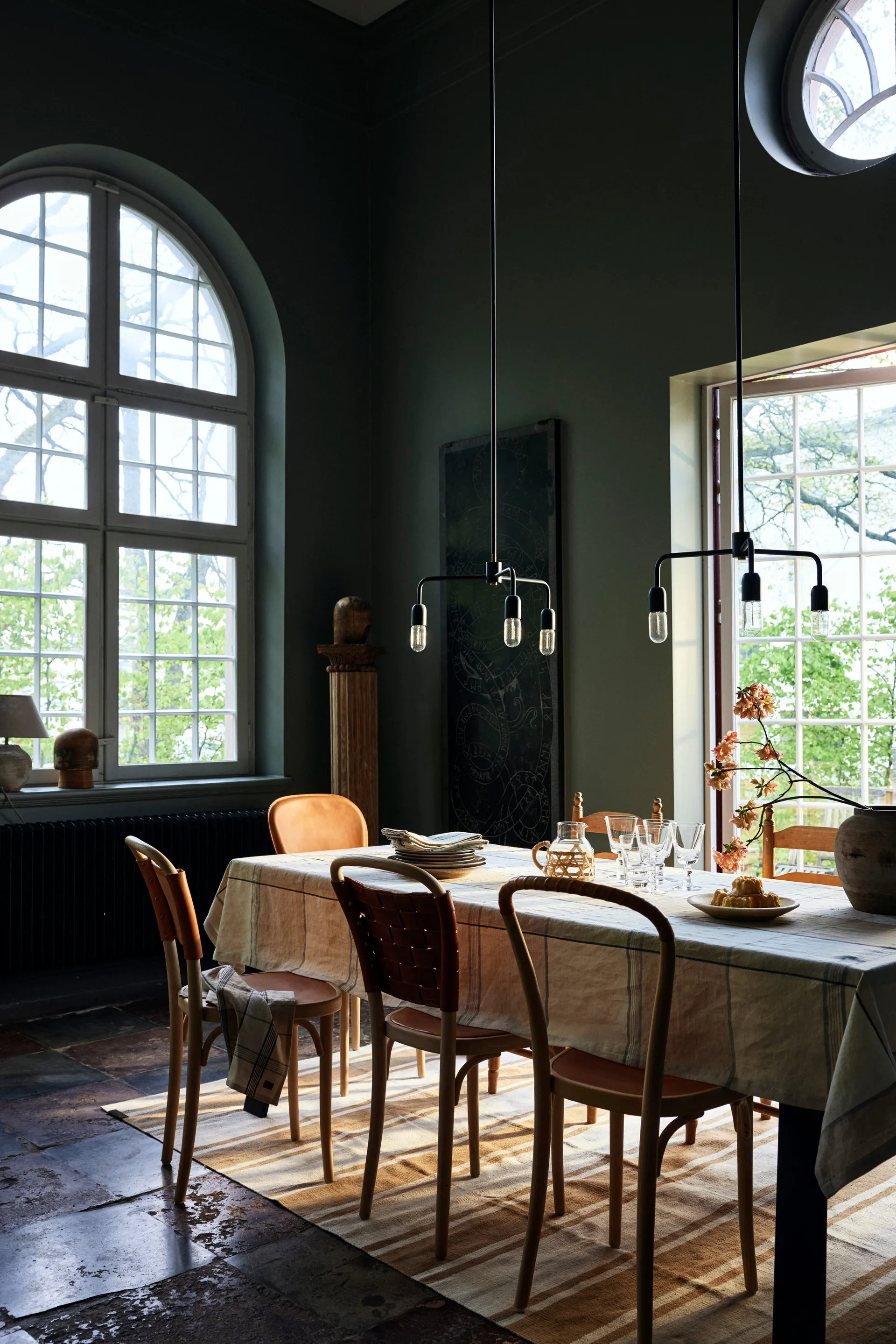 Easter Linen/Cotton bordsduk 150x250 cm, Yellow-green Lexington