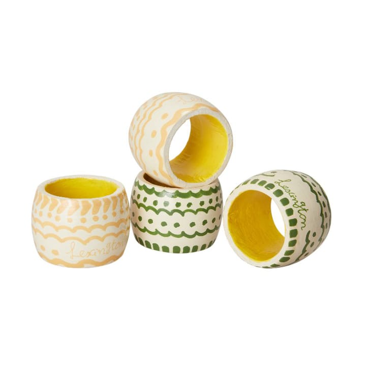 Easter Ring in Wood servettring 4-pack, Green-yellow Lexington