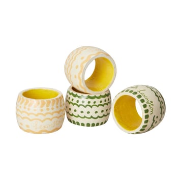 Lexington Easter Ring in Wood servettring 4-pack Green-yellow