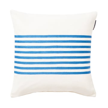 Lexington Emboidery Striped Linen/Cotton kuddfodral 50×50 cm Off White-blue