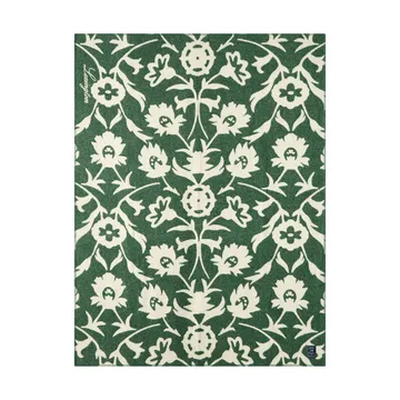 Flower jacquardvävd ullfilt - Green-Light beige - Lexington