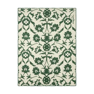 Flower jacquardvävd ullfilt - Green-Light beige - Lexington