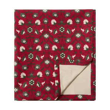 Flower printed ekologisk bomull bordsduk - Red-beige-green, 150x350 cm - Lexington