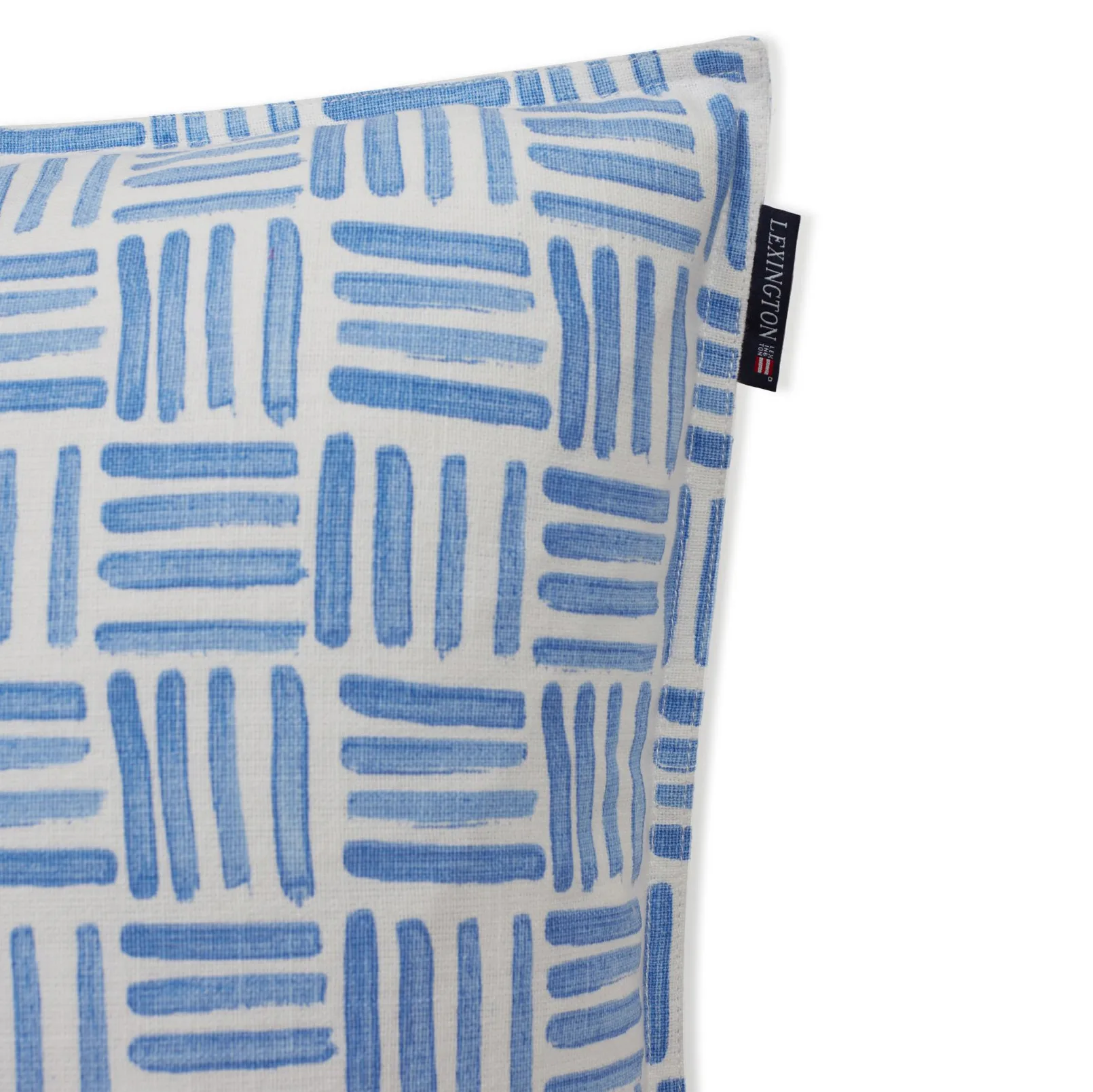 Graphic Printed Cotton Canvas kuddfodral 50x50 cm, Blue-White Lexington