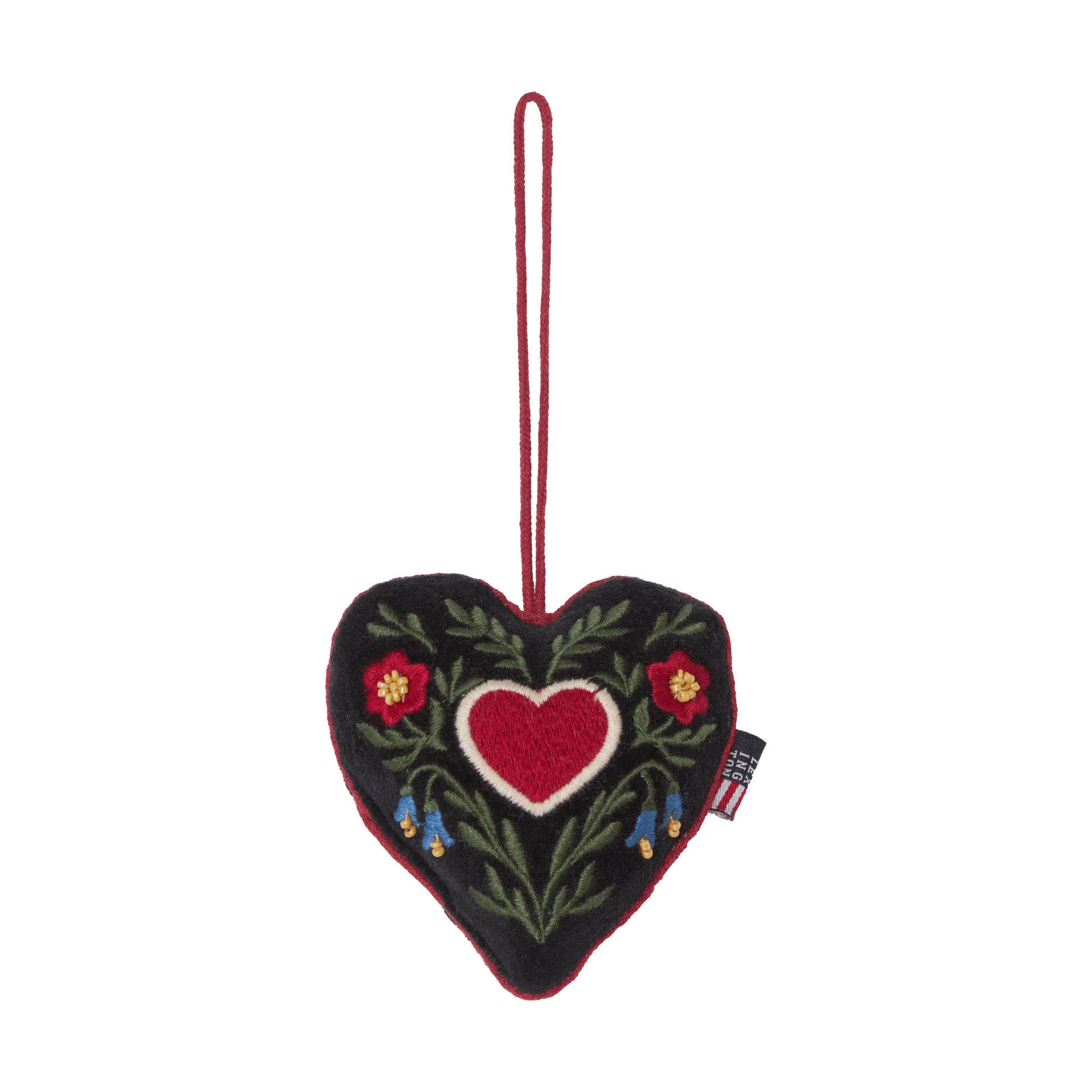 Heart ekologisk sammetsbomull julhänge, Multi, 13x10x3 cm Lexington