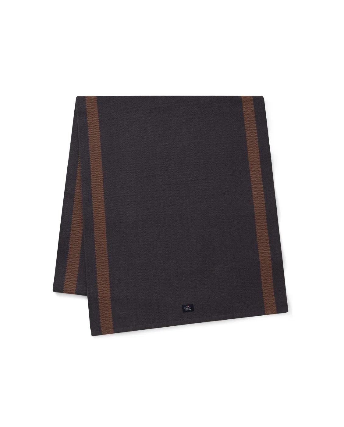 Herringbone löpare 50x250 cm bomull, Mörkgrå-beige Lexington