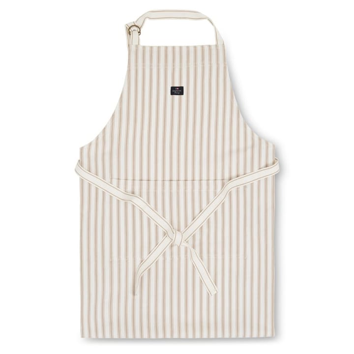 Icons Herringbone Striped förkläde, Beige-white Lexington