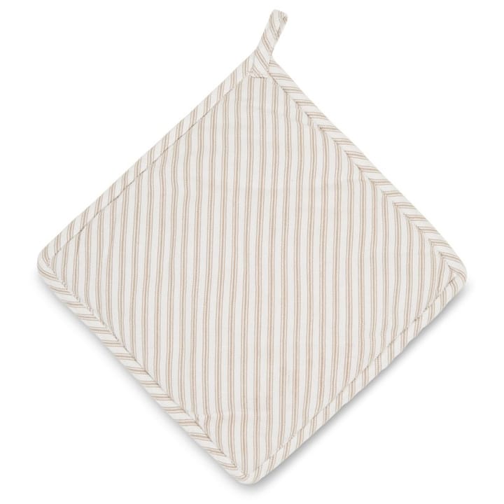 Icons Herringbone Striped grytlapp, Beige-white Lexington