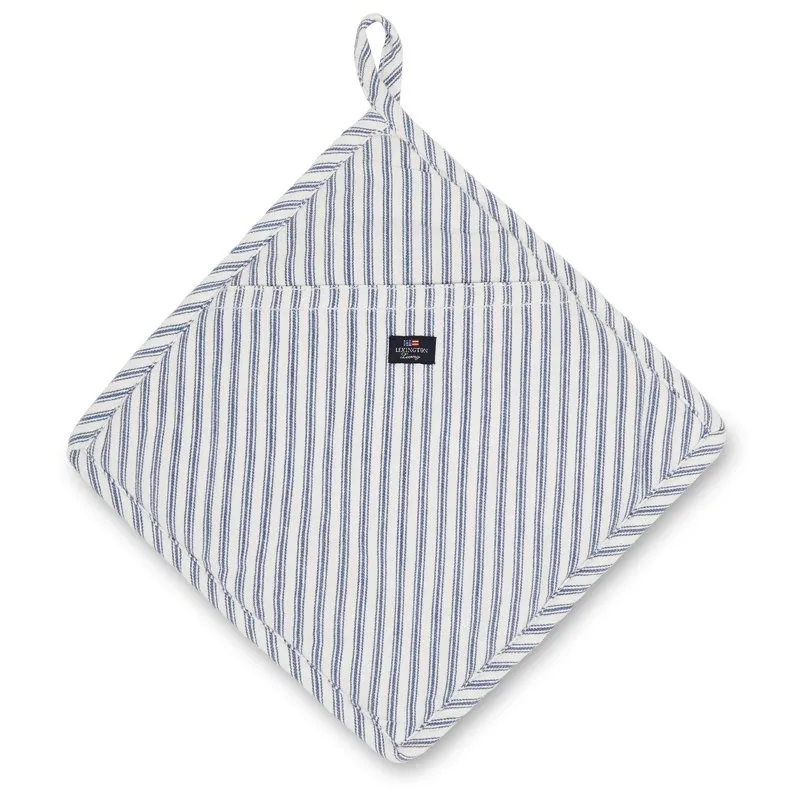 Icons Herringbone Striped grytlapp, Blue-white Lexington