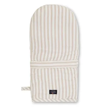 Icons Herringbone Striped grytvante - Beige-white - Lexington