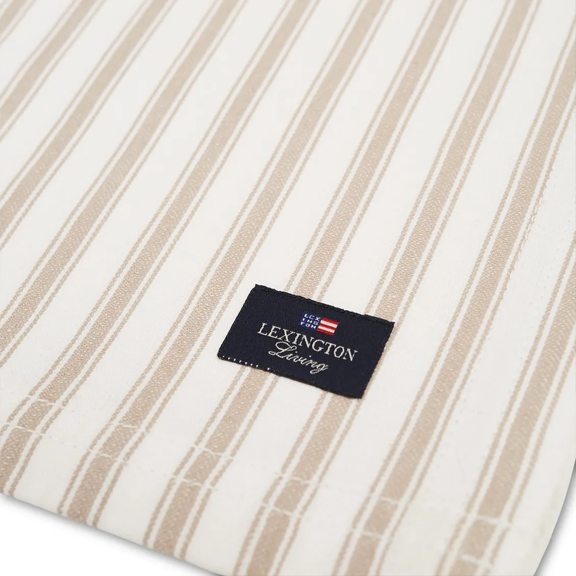 Icons Herringbone Striped löpare 50x150 cm, Beige-white Lexington
