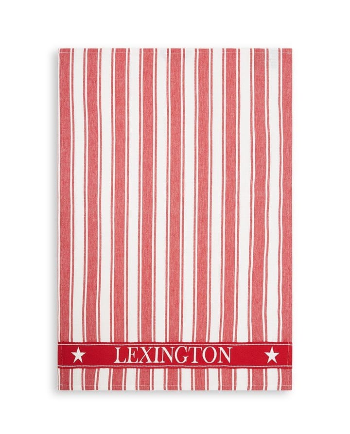 Icons Striped kökshandduk Waffle 50x70 cm - Röd-vit - Lexington
