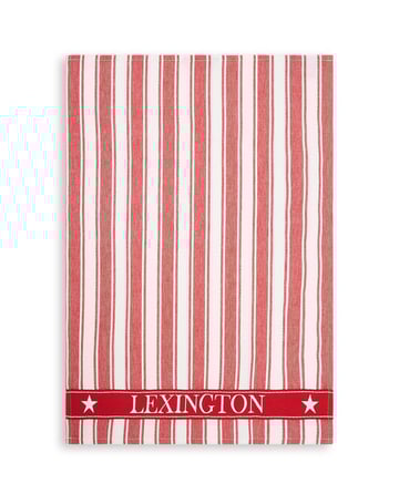 Läs mer om Lexington Icons Striped kökshandduk Waffle 50x70 cm Röd-vit