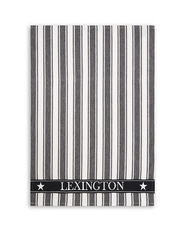 Icons Striped kökshandduk Waffle 50x70 cm, Svart-vit Lexington