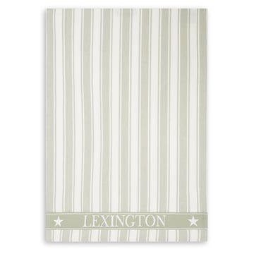 Lexington Icons Waffle Striped kökshandduk 50×70 cm Sage green-white