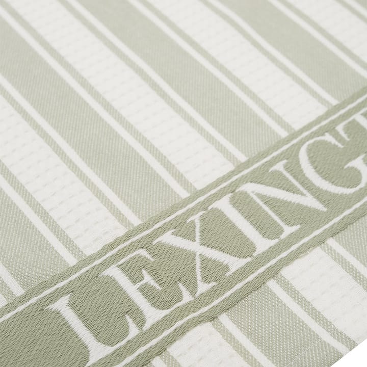 Icons Waffle Striped kökshandduk 50x70 cm, Sage green-white Lexington