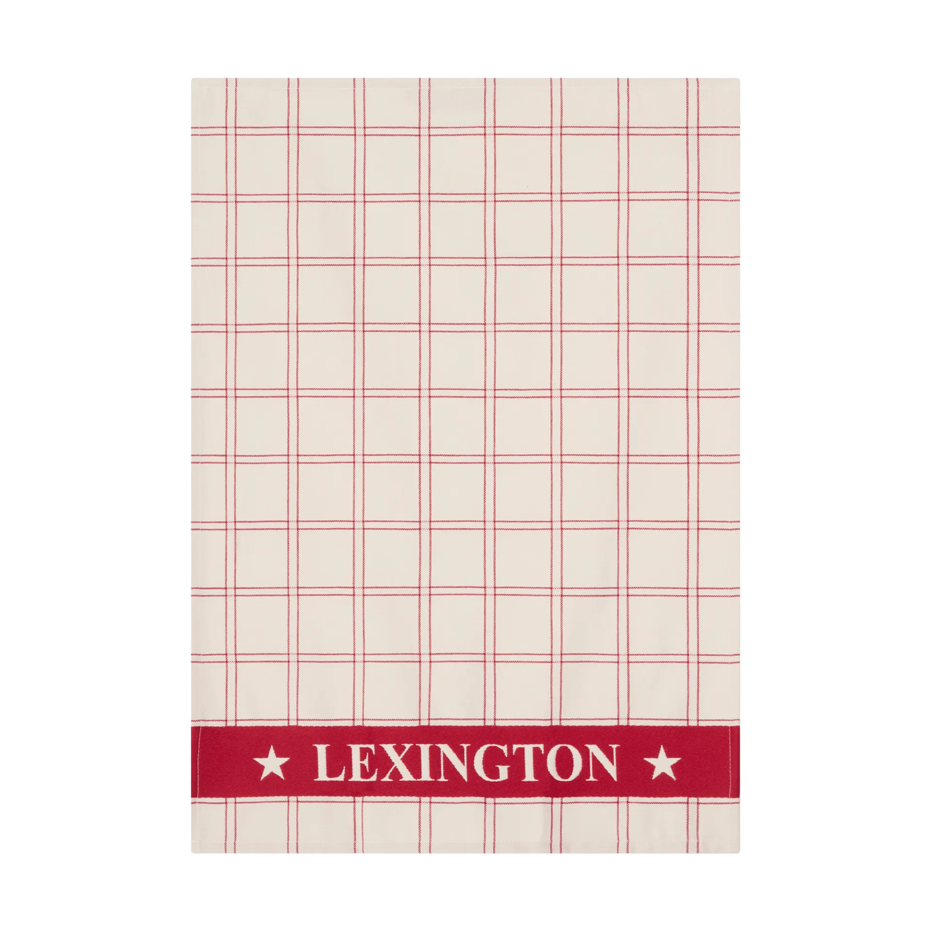 Jacquardvävd bomull kökshandduk, Red-white, 50x70 cm Lexington