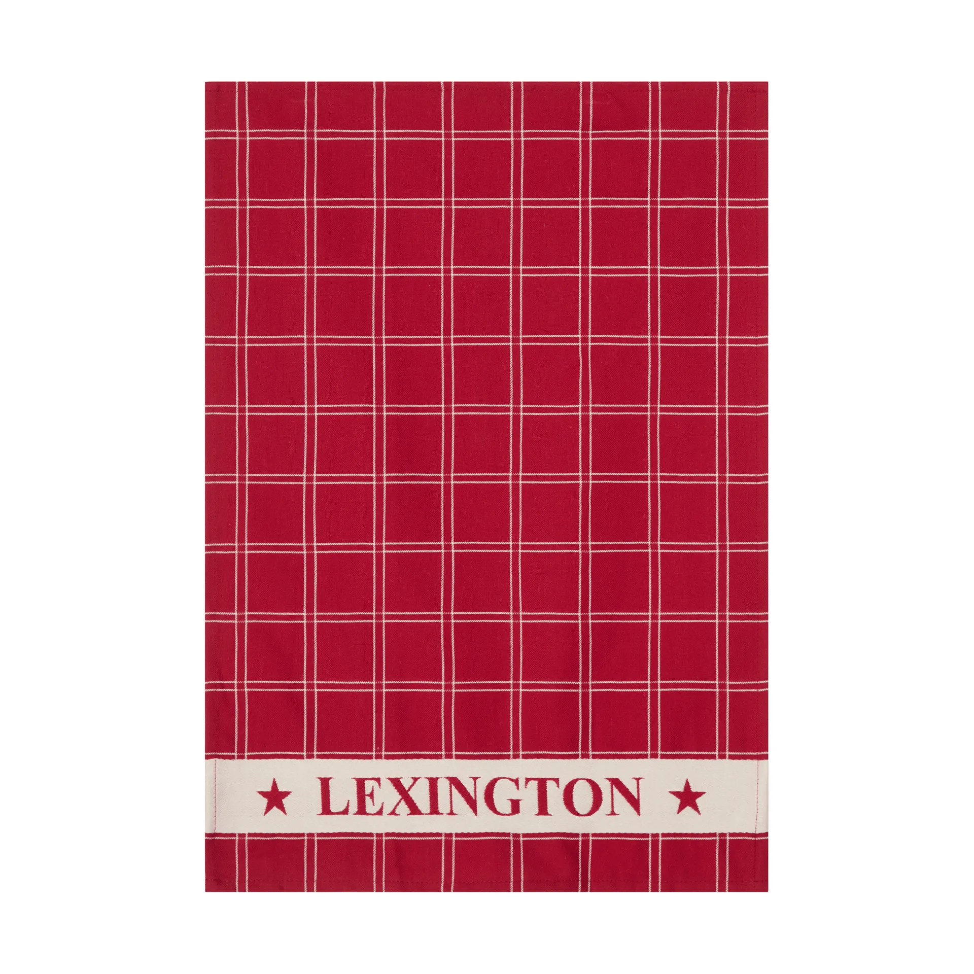 Jacquardvävd bomull kökshandduk, Red-white, 50x70 cm Lexington