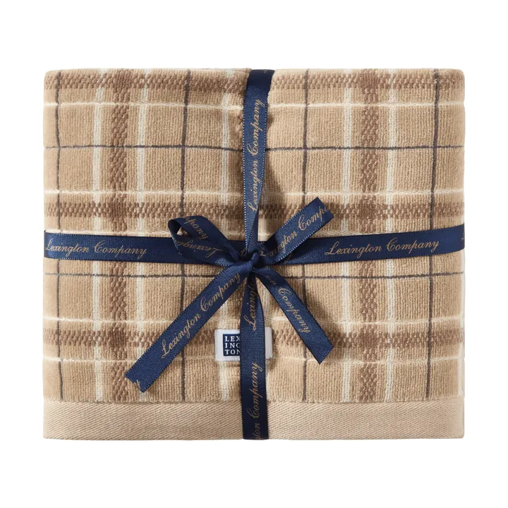Lexington checked handduk 2-pack - Beige-gray - Lexington