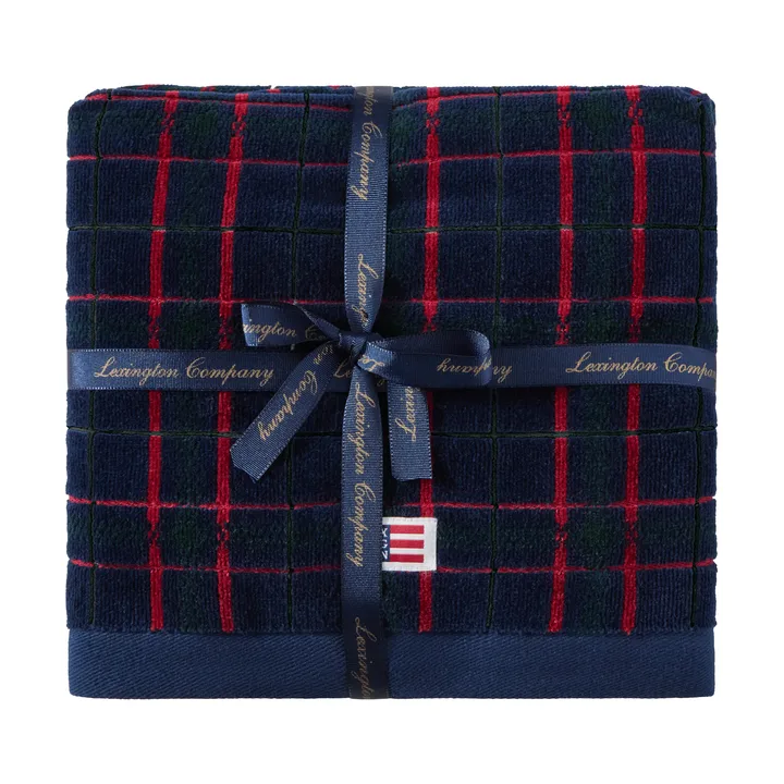 Lexington checked handduk 2-pack - Navy-green, 50x70 cm - Lexington