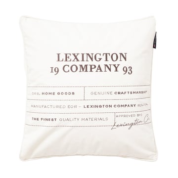 Lexington Logo Organic Cotton Canvas kuddfodral 50×50 cm White
