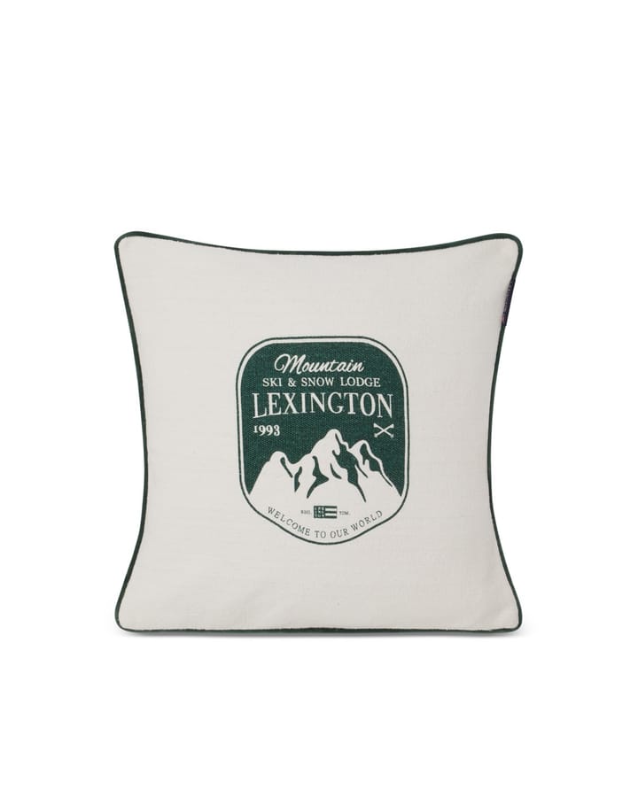 Mountain Logo kuddfodral 50x50 cm, Vit-grön Lexington