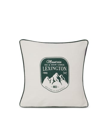 Lexington Mountain Logo kuddfodral 50×50 cm Vit-grön
