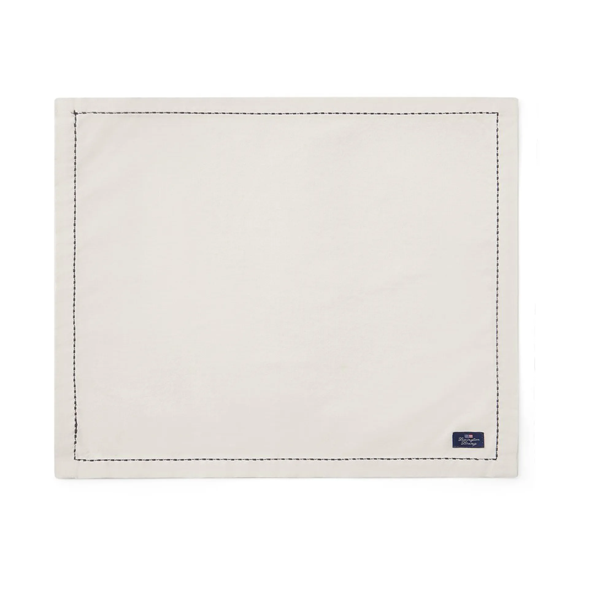 Org Cotton Oxford bordstablett stitches 40x50 cm, Beige-dark gray Lexington