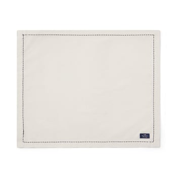 Lexington Org Cotton Oxford bordstablett stitches 40×50 cm Beige-dark gray