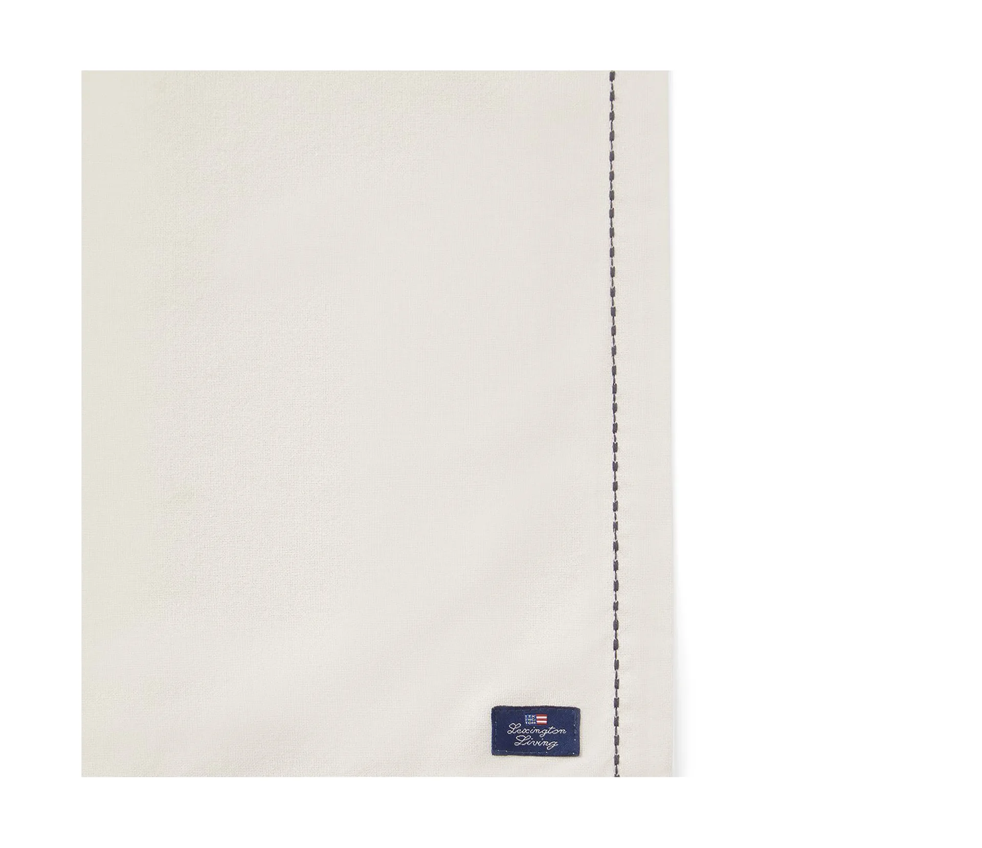 Org Cotton Oxford bordstablett stitches 40x50 cm, Beige-dark gray Lexington