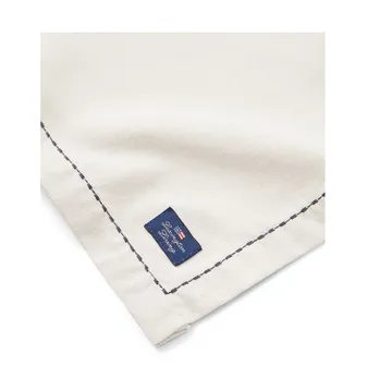 Org Cotton Oxford bordstablett stitches 40x50 cm - Beige-dark gray - Lexington
