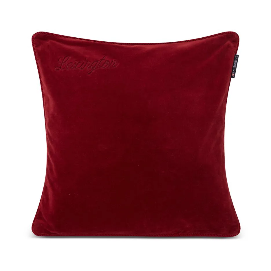 Organic Cotton Velvet kuddfodral 50x50 cm, Red Lexington